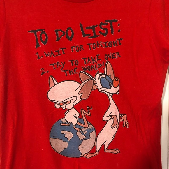 Pinky and the Brain T-Shirt, Red, Women’s Size S / M - Picture 2 of 5